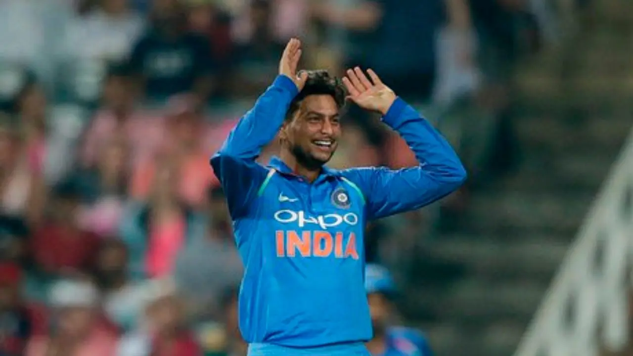 Currently, Kuldeep has 97 wickets in 55 T20I appearances for the "Men in Blue". His best bowling figures in the format are five wickets for 17 runs (Pic: X/@ICC) Currently, Kuldeep has 97 wickets in 55 T20I appearances for the "Men in Blue". His best bowling figures in the format are five wickets for 17 runs (Pic: X/@ICC)