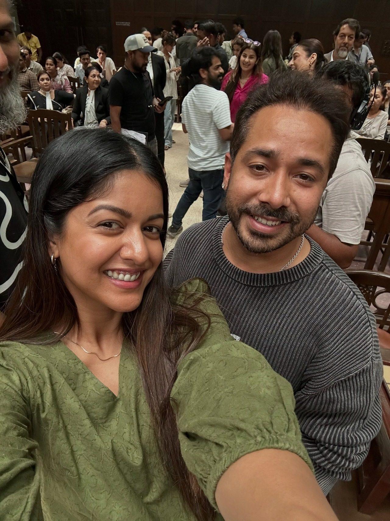 Ishita also shared a selfie with the director of Drishyam, Abhishek Pathak. Ishita also shared a selfie with the director of Drishyam, Abhishek Pathak.