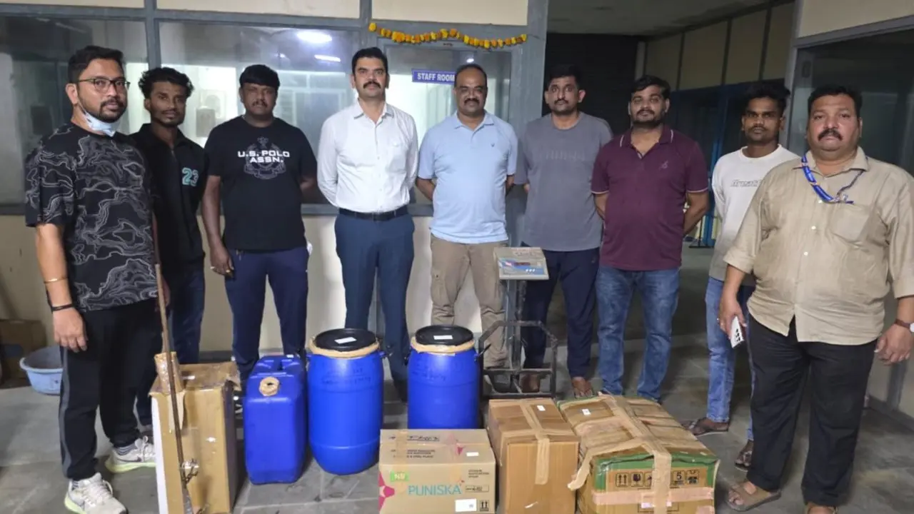 Maharashtra's Mira-Bhayandar Crime Branch busts MD drug chemical factory in Telangana, 44.699 kg precursor seized The investigation spans several locations across Maharashtra, Gujarat, Uttar Pradesh and Telangana, highlighting the interstate reach of the alleged network. Pic/ Special Arrangement
