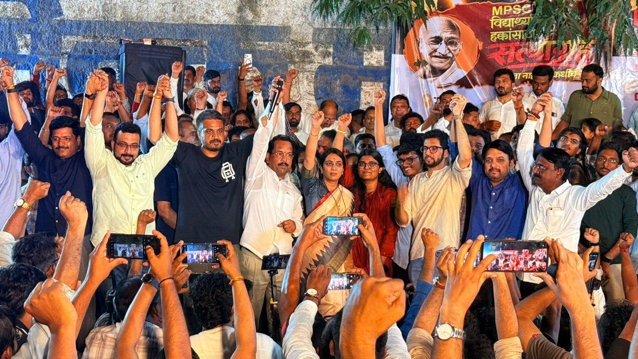 Demonstrations are being held for disparate demands, including an objective or descriptive format of MPSC examinations. However, the main demand is the resignation of Bhimanwar Demonstrations are being held for disparate demands, including an objective or descriptive format of MPSC examinations. However, the main demand is the resignation of Bhimanwar