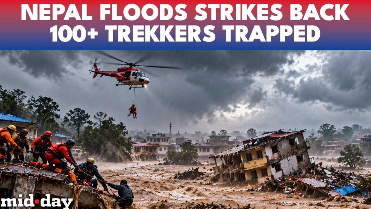 Nepal flood horror: 100 foreign trekkers stranded, Bridges swept away on cam