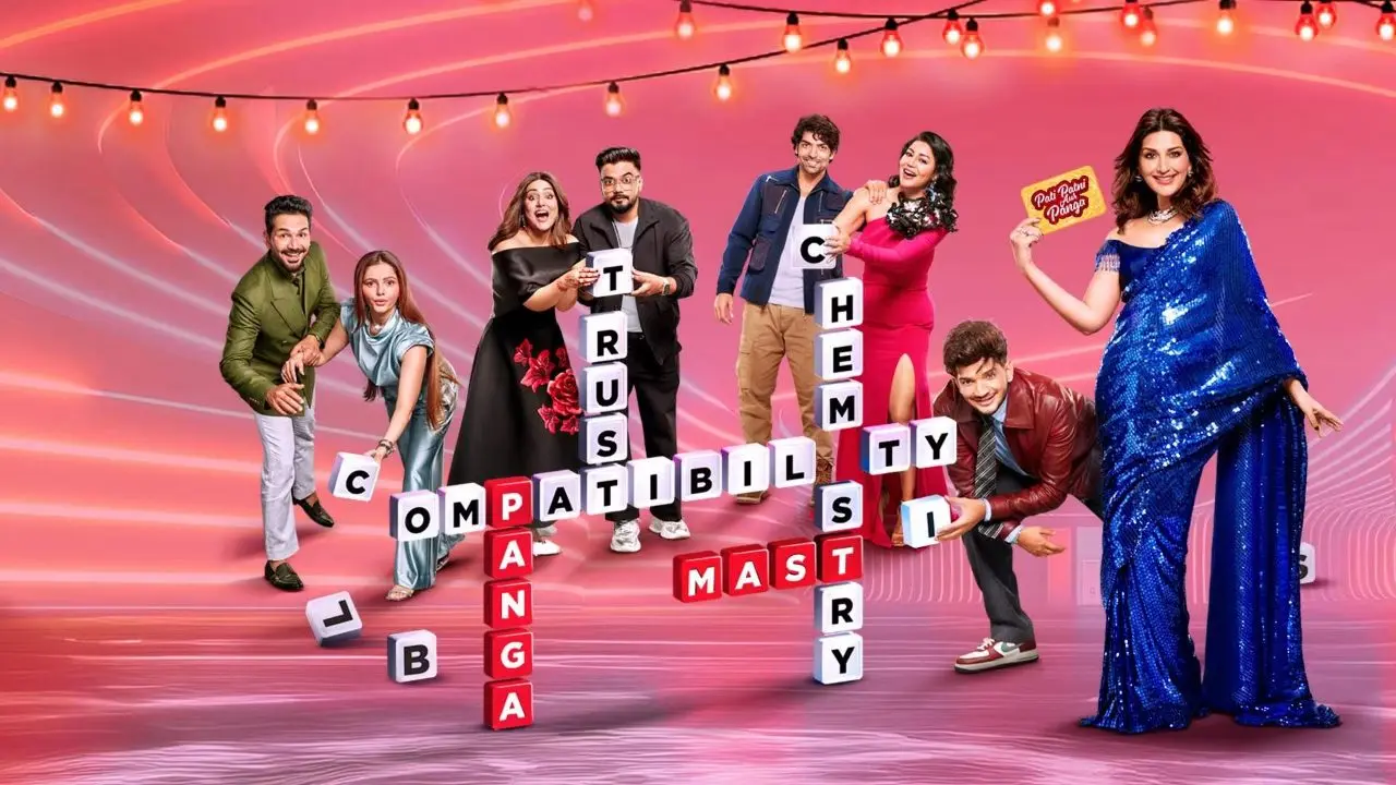 Pati Patni Aur Panga Season 2 (October 10, JioHotstar): Hosted by Sonali Bendre and Munawar Faruqui, the reality show has celebrity couples putting their relationships to the test through various challenges. Pati Patni Aur Panga Season 2 (October 10, JioHotstar): Hosted by Sonali Bendre and Munawar Faruqui, the reality show has celebrity couples putting their relationships to the test through various challenges.
