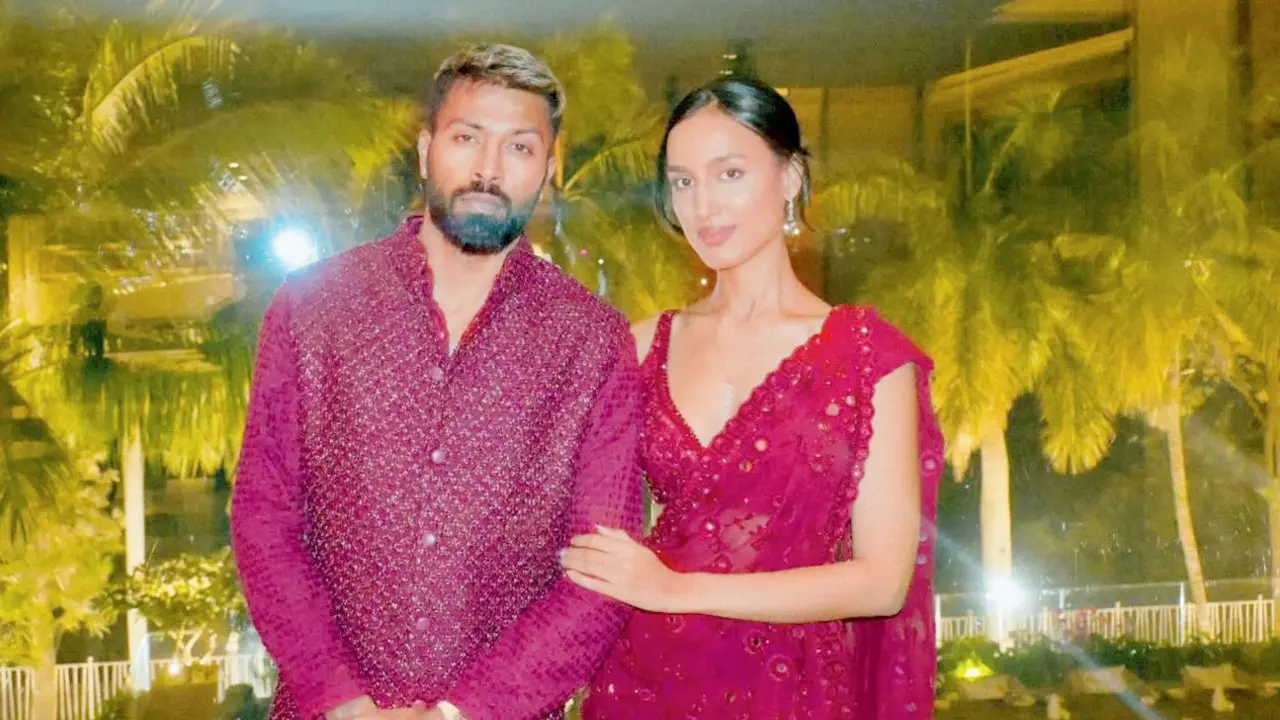 Hardik Pandya with Mahieka Sharma. Pic/Mahieka’s Instagram