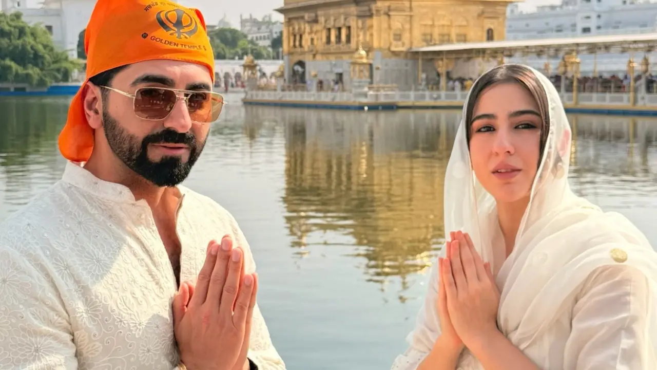Sara Ali Khan gets emotional while offering prayers at Golden Temple - watch video Ayushmann Khurrana and Sara Ali Khan (Pic/Instagram)