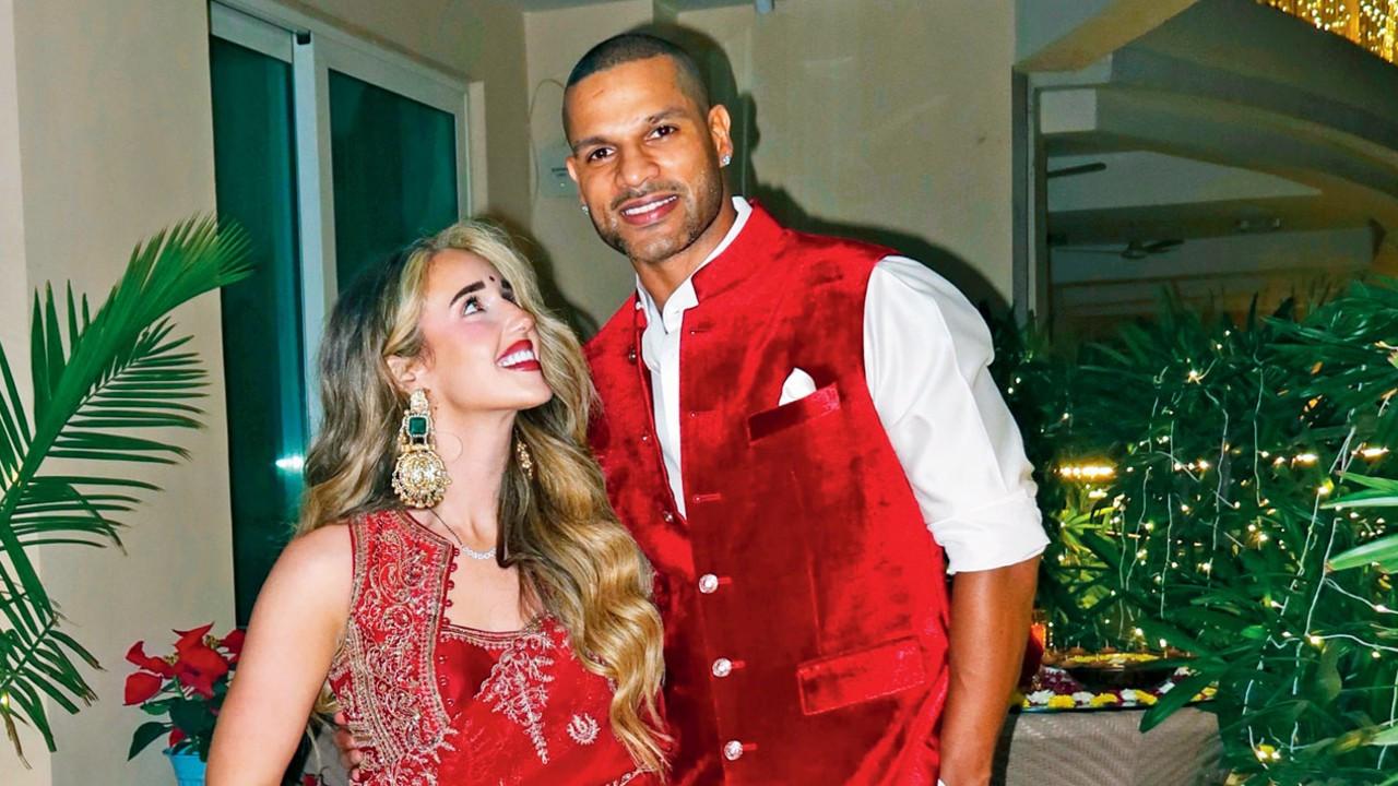 Shikhar Dhawan with wife Sophie. Pic/Sophie’s Instagram