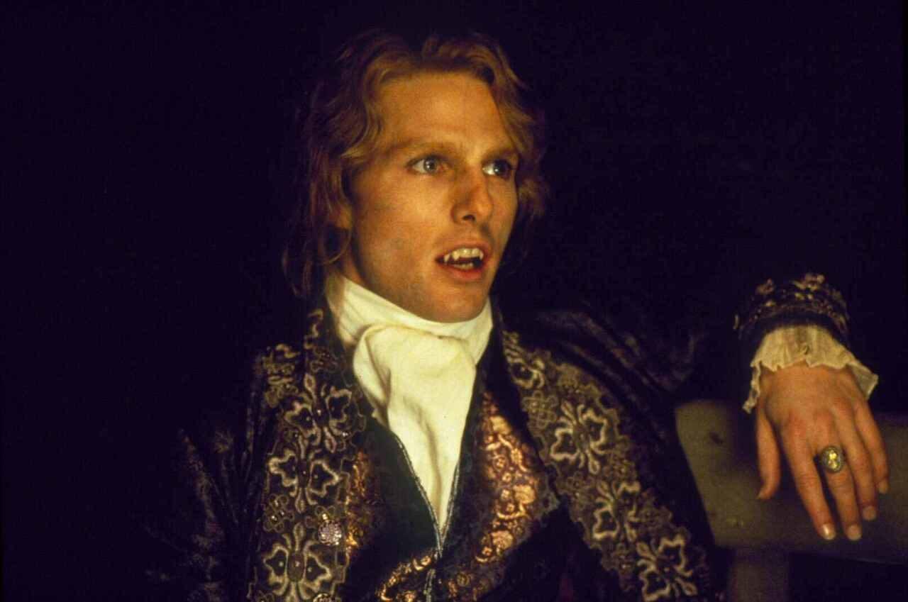 Tom played a vampire, Lestat de Lioncourt in Interview with the Vampire (1994) appearing in a deeply eerie gothic aesthetic. He dropped significant weight to look slender, spent hours in the makeup chair to achieve a corpse-like paleness with prominent blue veins. Tom played a vampire, Lestat de Lioncourt in Interview with the Vampire (1994) appearing in a deeply eerie gothic aesthetic. He dropped significant weight to look slender, spent hours in the makeup chair to achieve a corpse-like paleness with prominent blue veins.