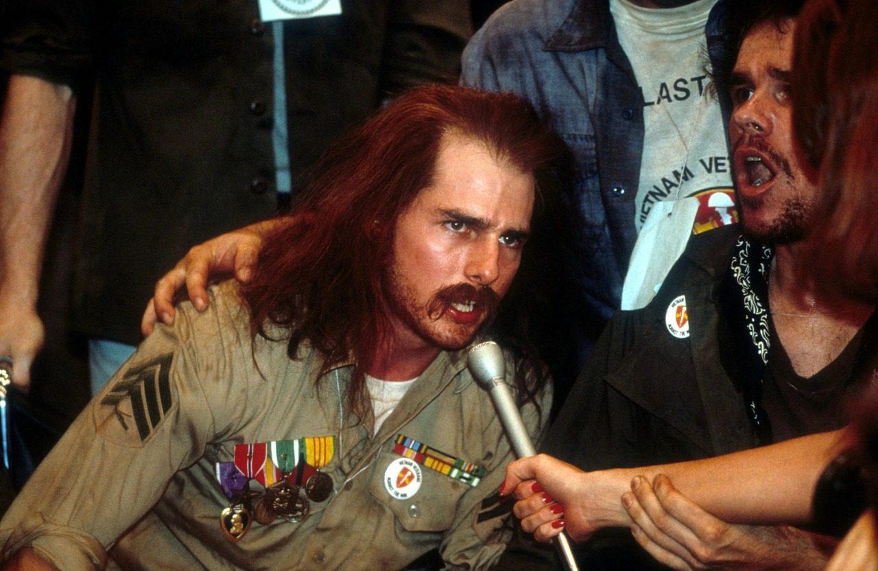 To play a paralyzed Vietnam War veteran, Ron Kovic in Born on the Fourth of July (1989), Cruise completely transformed his physical posture spending weeks confined to a wheelchair, and let his hair grow wildly unkempt, to look weathered, hollow, and physically broken. To play a paralyzed Vietnam War veteran, Ron Kovic in Born on the Fourth of July (1989), Cruise completely transformed his physical posture spending weeks confined to a wheelchair, and let his hair grow wildly unkempt, to look weathered, hollow, and physically broken.