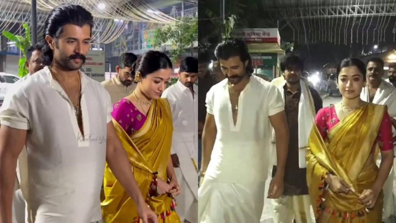 Vijay Deverakonda holds Rashmika Mandanna close as they visit Tirupati temple Vijay Deverakonda and Rashmika Mandanna at Tirupati temple. Pic via X