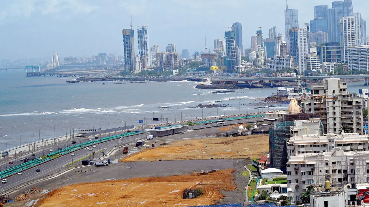 Mumbai Coastal Road: Reliance begins work on 130-acre waterfront park A view of Coastal Road and the surrounding area. Pic/Sayyed Sameer Abedi