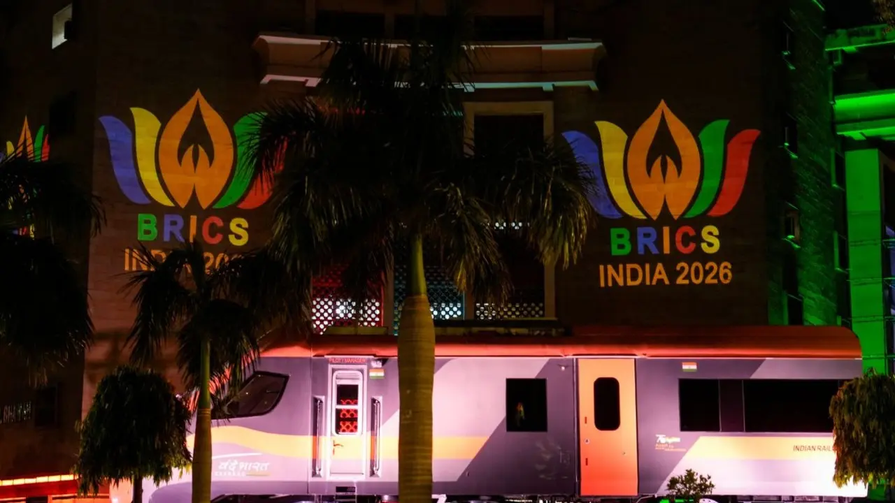 In photos: New Delhi lights up ahead of 18th BRICS Summit Rail Bhawan illuminated ahead of 18th BRICS Summit. (Pic/PTI)