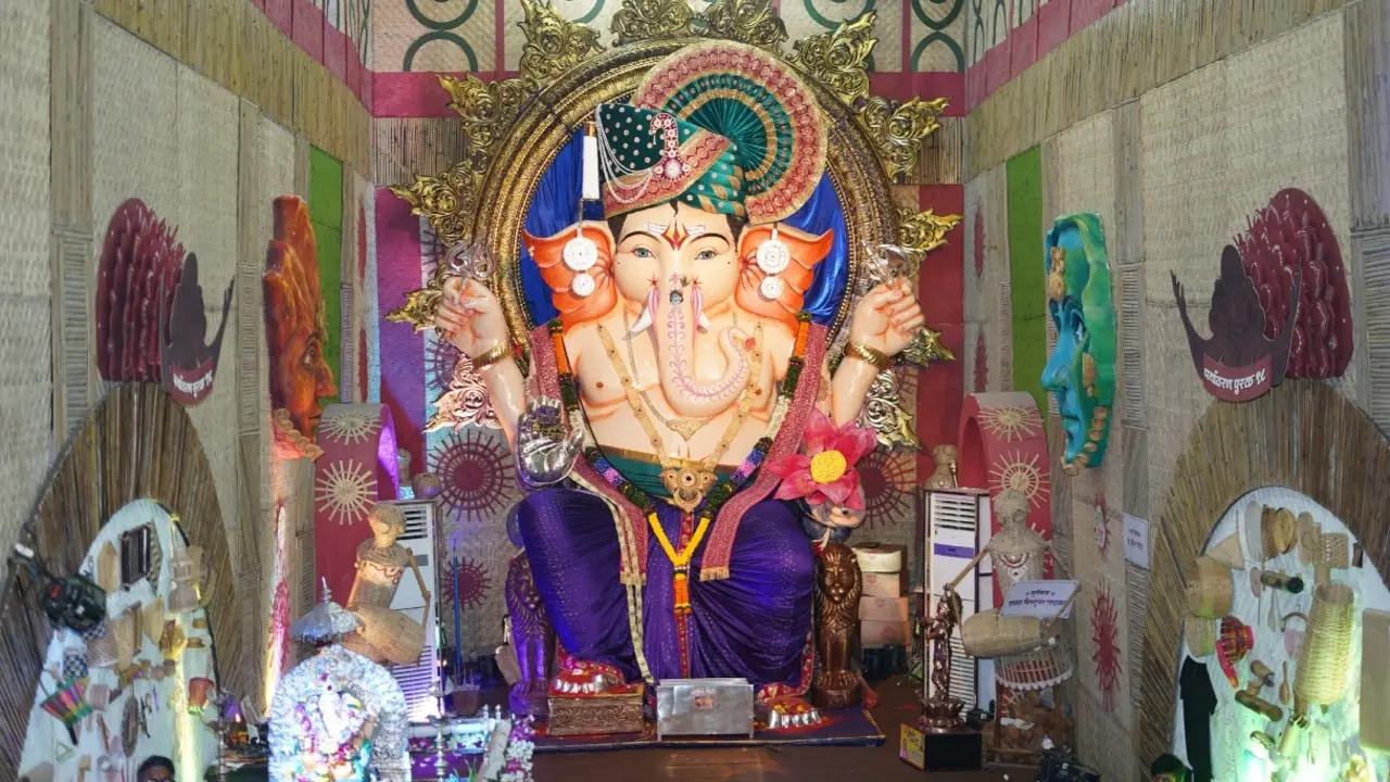 In Photos: Girgaon Cha Raja turns 99, a look at Mumbai’s iconic Ganpati mandal Pic/Nikadwari Lane Sarvajanik Shree Ganeshotsav Mandal