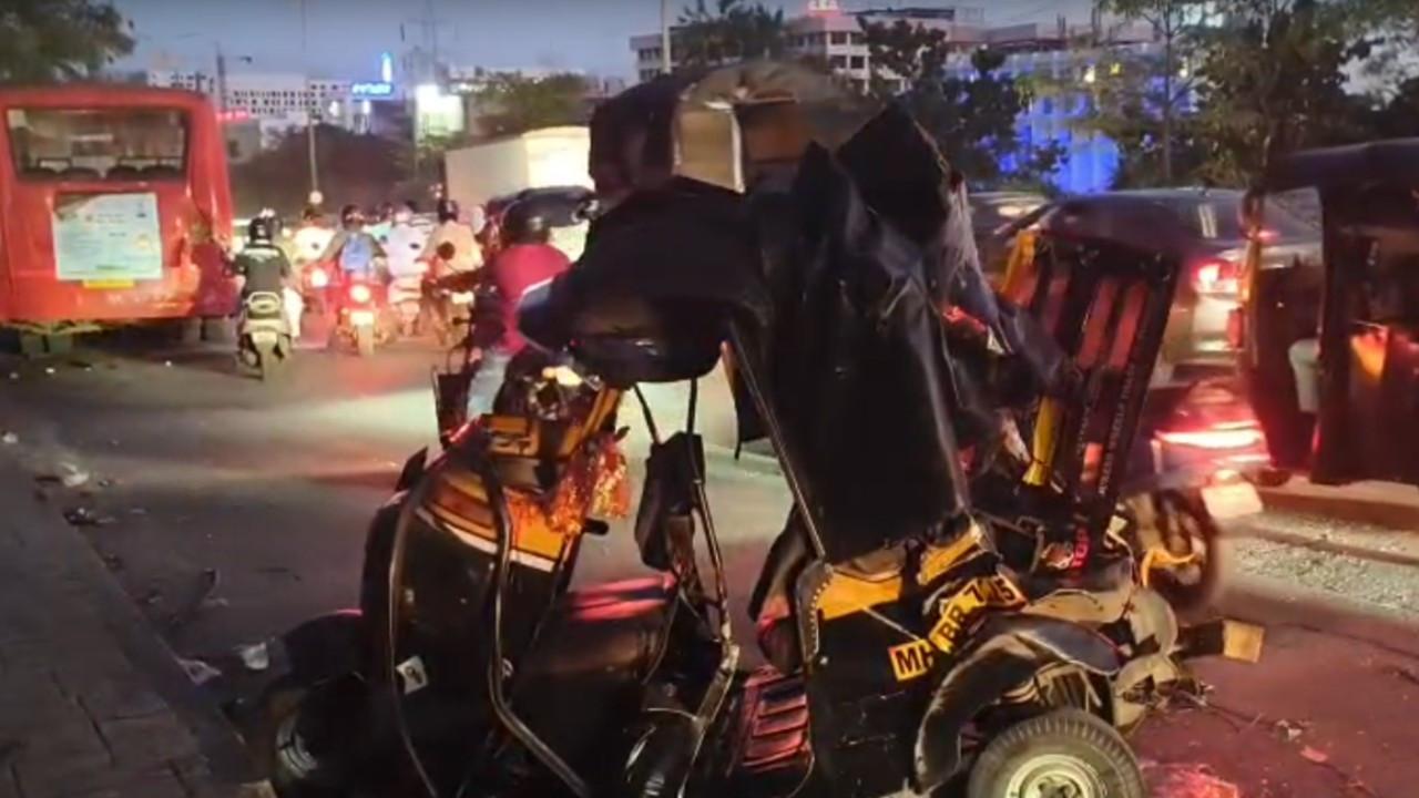The allegedly lost control and crashed into multiple vehicles.Pic/screengrab (video by Special Arrangement)