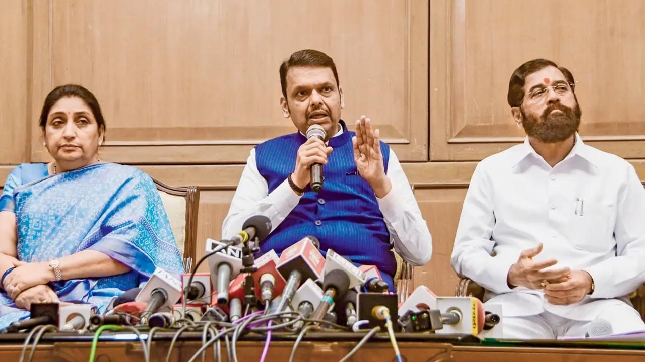 Cabinet clears 10 per cent ex-servicemen quota, expands drought relief Maharashtra Deputy CM Sunetra Pawar, CM Devendra Fadnavis and Deputy CM Eknath Shinde. FILE PIC