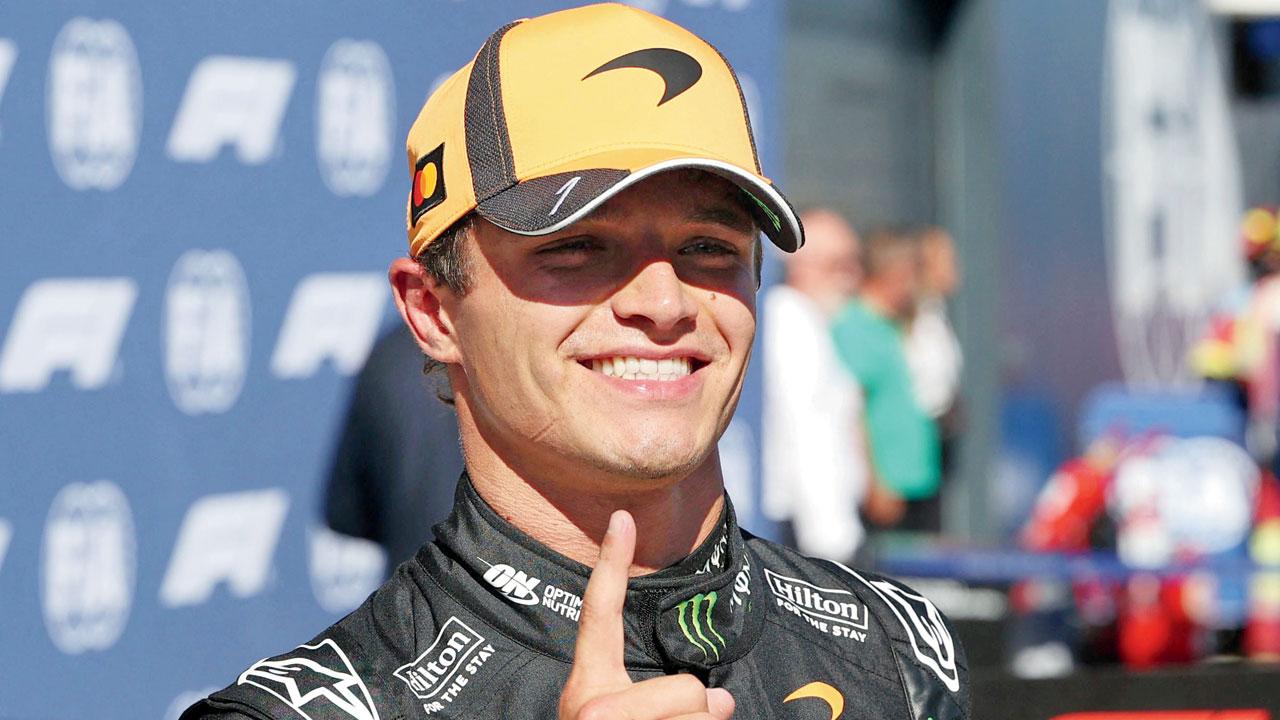 One of the best laps of my career: McLaren’s Norris Lando Norris celebrates clinching pole position on Saturday. Pic/AFP