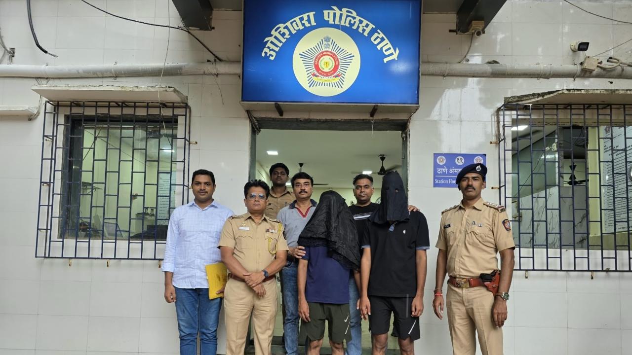 Oshiwara Police bust social media investment scam, arrest two from Rajasthan The suspects in police custody on Sunday. Pic/Mumbai Police