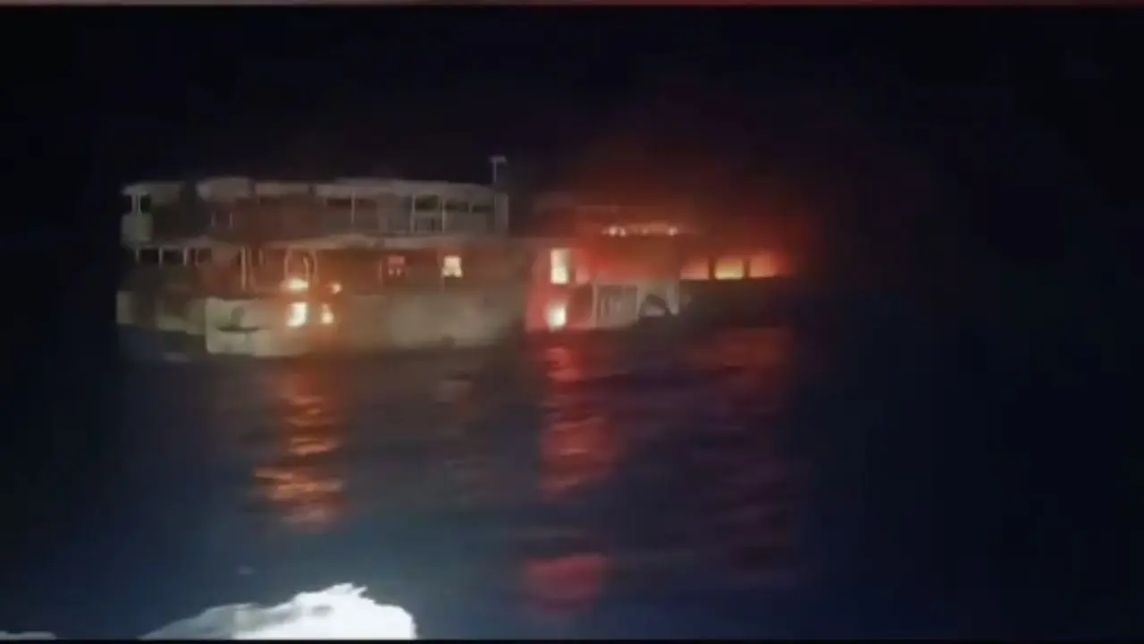 Passenger ferry catches fire off Philippines, 5 dead and 87 missing, coast guard says The ferry, MV June Aster, had sailed from Manila and was near Coron in Palawan province when the fire broke out on Wednesday. Pic/ X