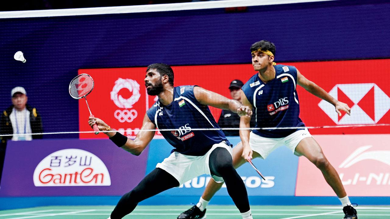 Nehwal expresses confidence in Satwiksairaj Rankireddy and Chirag Shetty India’s Satwiksairaj Rankireddy (left) and Chirag Shetty during the men’s doubles final of the China Masters in Shenzhen recently. Pic/AFP