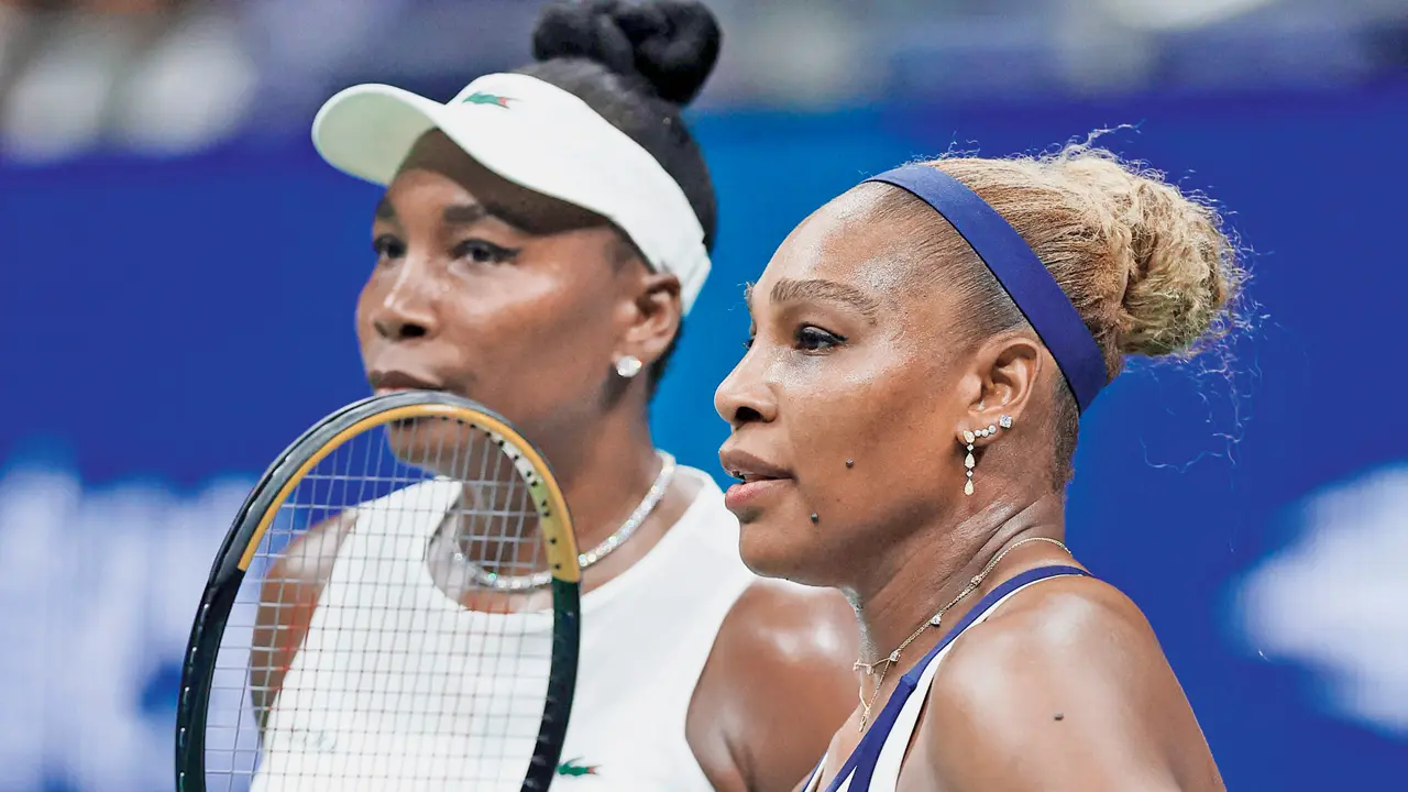 US Open 2026: Williams sisters stunned in round 1! Venus Williams and Serena (right) in New York on Friday. PIC/AFP