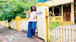 Shormishtha Mukherjee outside one of the Bandra homes, EL DORADO, that still remains standing in a wave of redevelopment. PICS/SHADAB KHAN 