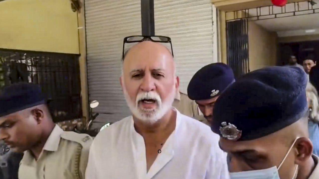 Former Tehelka editor-in-chief Tarun Tejpal surrenders before a court to serve his 10-year rigorous imprisonment sentence in a 2013 sexual assault case, in Mapusa, Goa, on Monday. PIC/PTI 