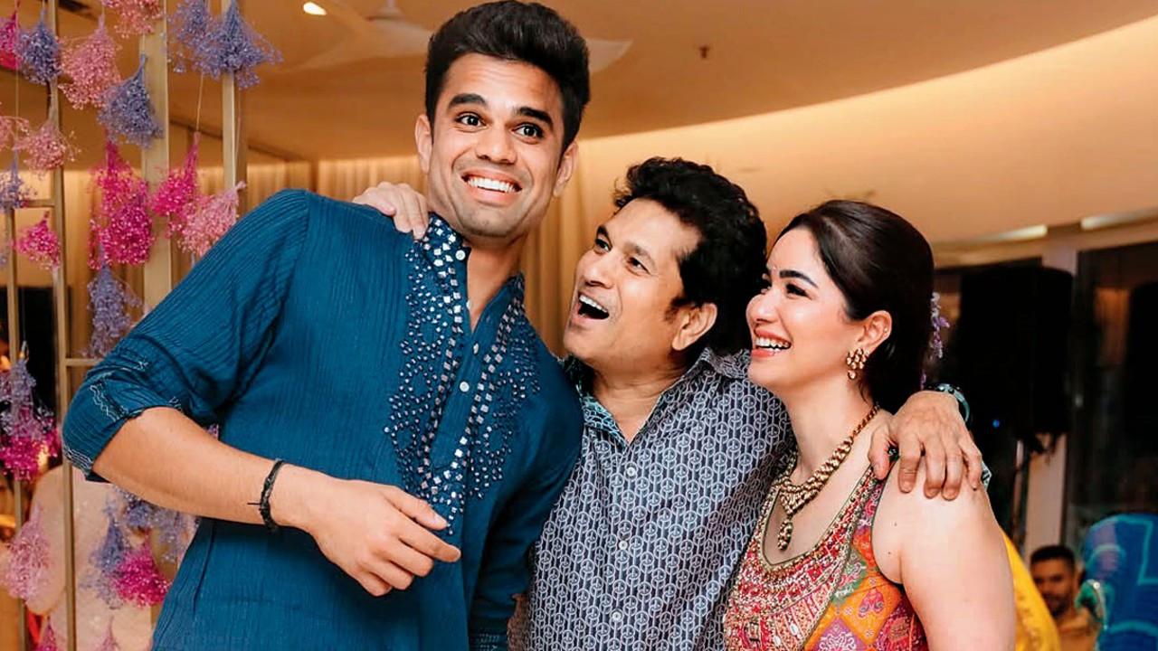 Sachin Tendulkar's sweet birthday wish for son Arjun Sachin Tendulkar with son Arjun and daughter Sara. Pic/Sachin’s Instagram