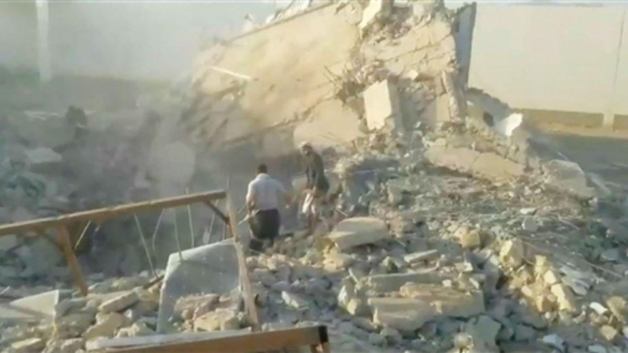 Yemen: 23 killed in prison airstrike as Saudi-led coalition renews attacks Damage to the central prison in al-Hazm, Jawf province in Yemen, on Monday. Pic/AFP