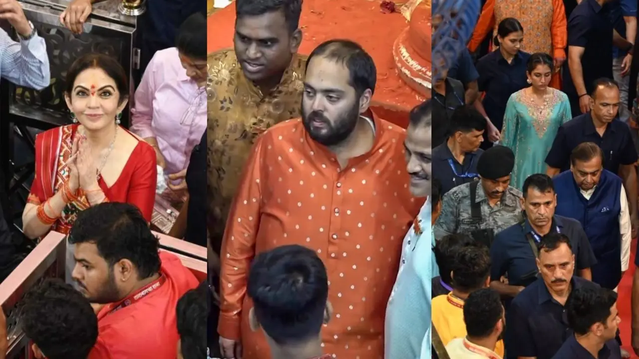 Ambani family Lalbaug (Pics/Yogen Shah, PTI)
