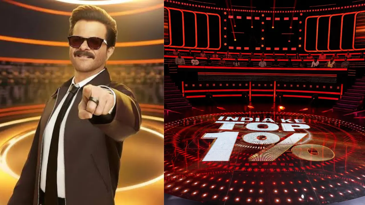 Anil Kapoor’s India Ke Top 1 Percent gets a futuristic set for 100 contestants Anil Kapoor and India Ke Top 1 Percent set (Pictures via Special Arrangement)