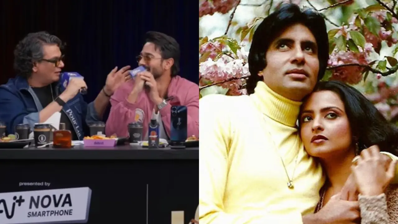 Mukesh Chhabra, Bhuvan Bam, Amitabh Bachchan and Rekha. Pics via X