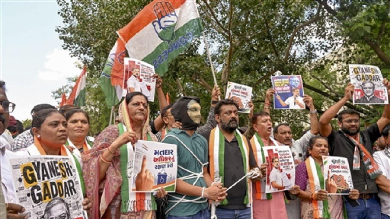 Protests were also held in Rajkot, Gujarat Protests were also held in Rajkot, Gujarat