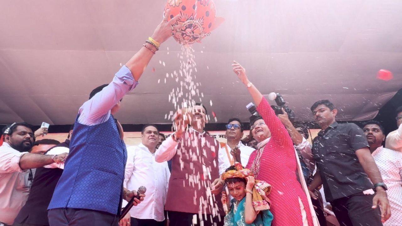 Fadnavis attended Dahi Handi celebrations across the city