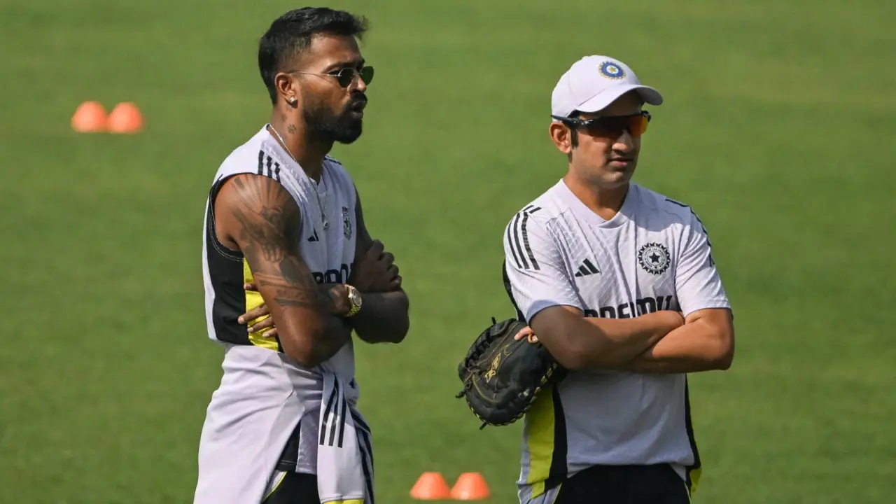 Hardik Pandya and Gautam Gambhir (Pic: AFP)