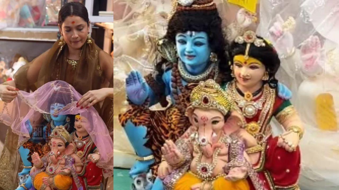 Ankita Lokhande brings him Bappa with Shiva-Parvati's idol, the actress was seen at the pandal with dhol tasha, taking Bappa home with her Ankita Lokhande brings him Bappa with Shiva-Parvati's idol, the actress was seen at the pandal with dhol tasha, taking Bappa home with her