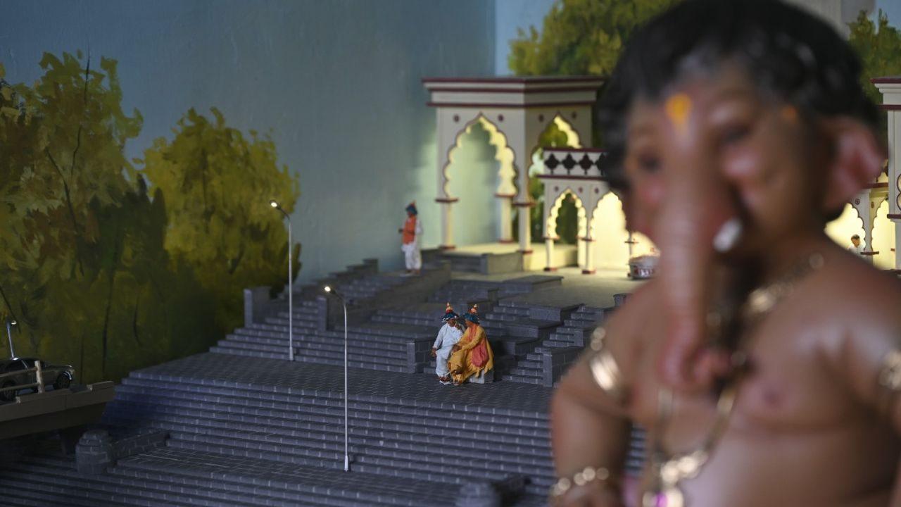 The displays not only provide a backdrop for the household Ganpati but also tell stories connected to Mumbai, Maharashtra, faith and personal memories The displays not only provide a backdrop for the household Ganpati but also tell stories connected to Mumbai, Maharashtra, faith and personal memories