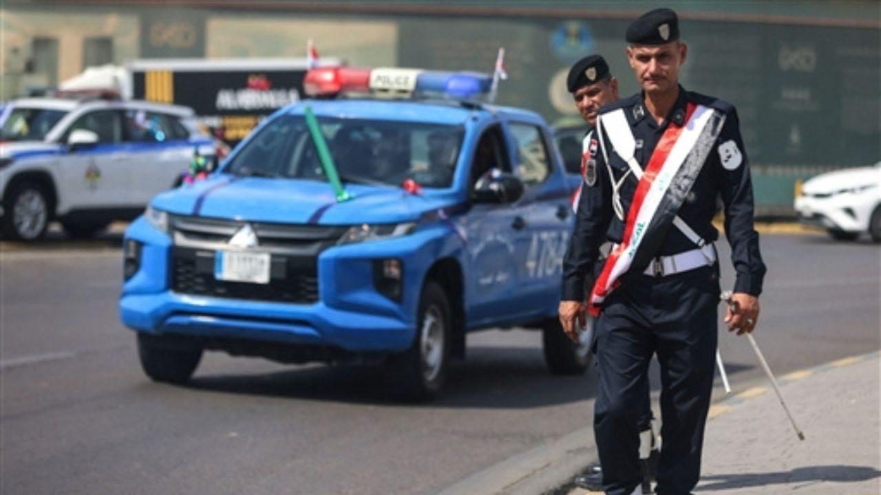 Members of the Iraqi security forces attend a military parade marking the withdrawal of the US-led coalition from Iraq in Baghdad