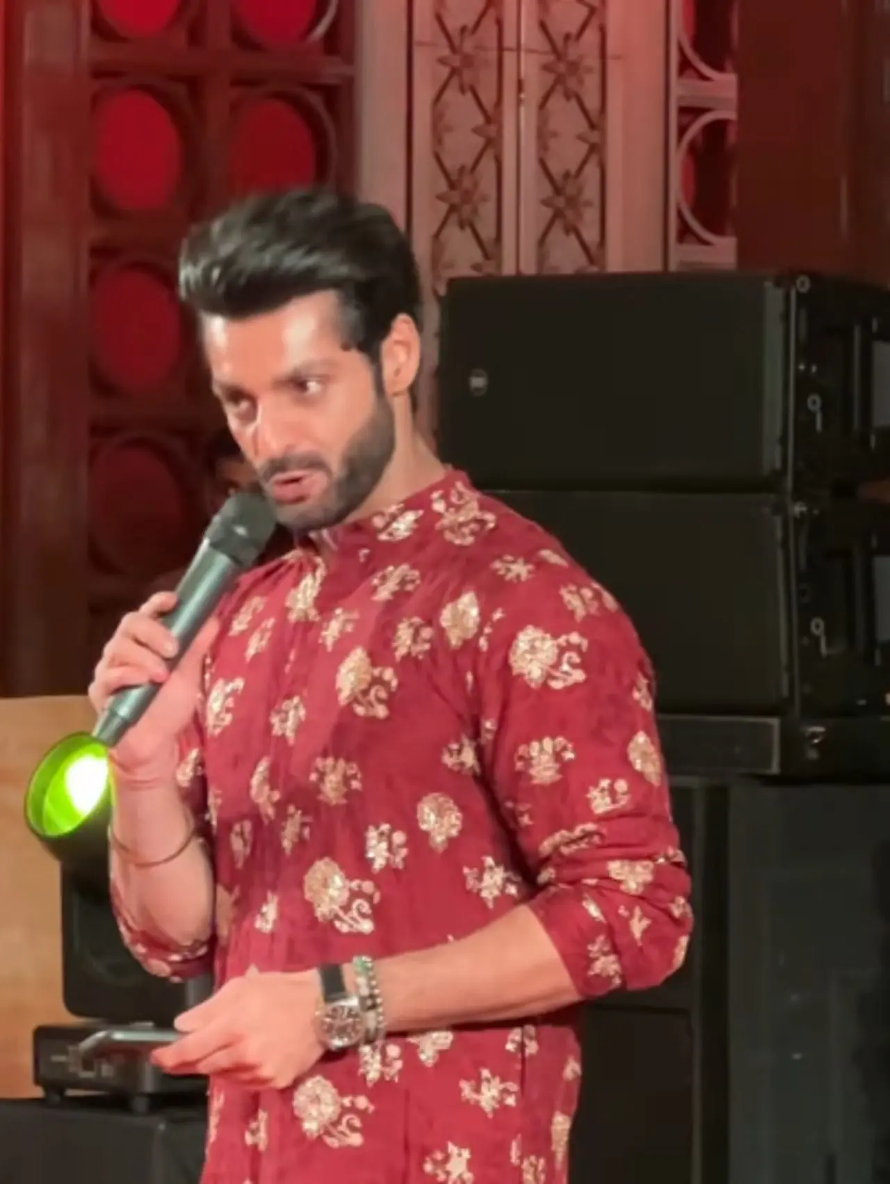 Karan was seen taking on the hosting duties at his bestie's wedding. Karan was seen taking on the hosting duties at his bestie's wedding.