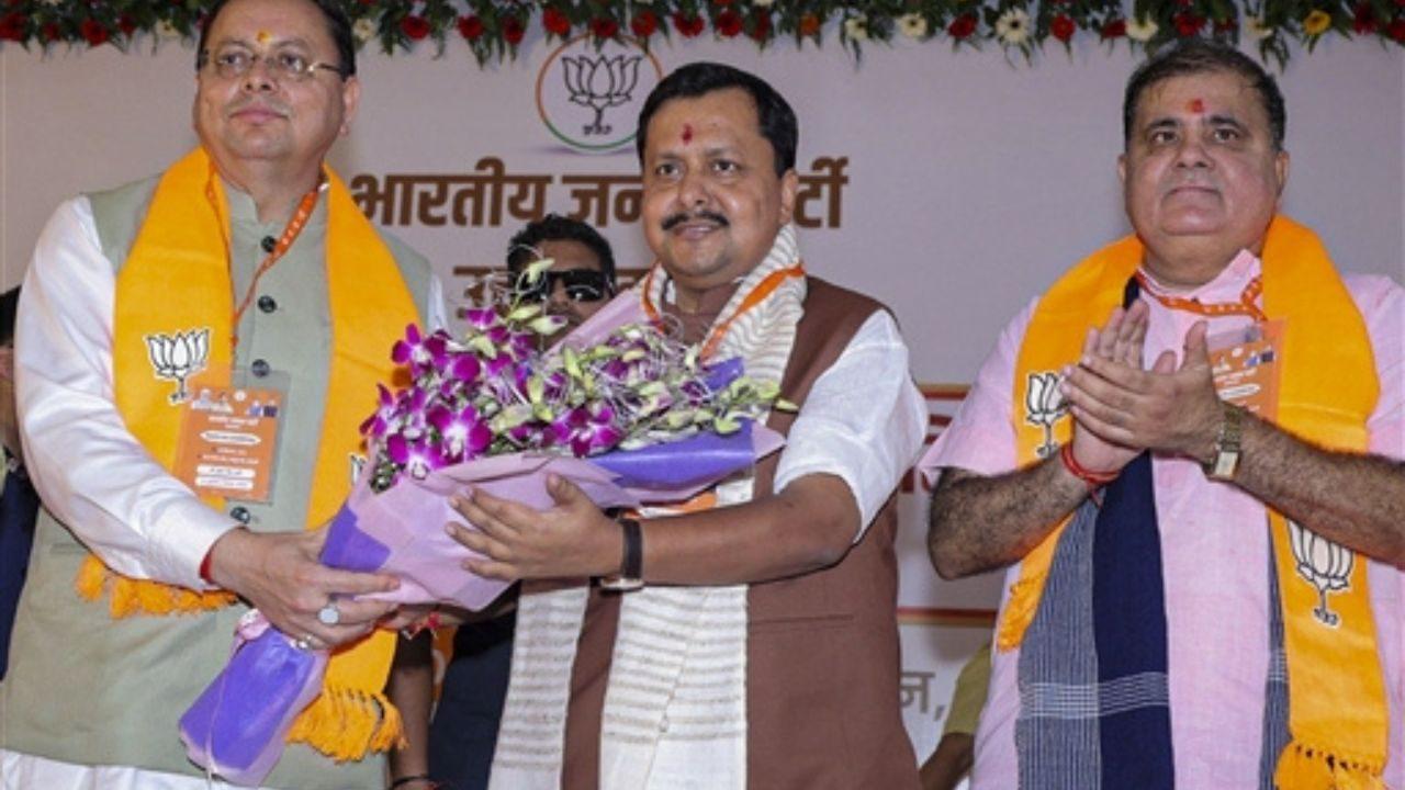 Uttarakhand CM Pushkar Singh Dhami, BJP National President Nitin Nabin and others during the BJP's Expanded State Executive Committee, in Haldwani