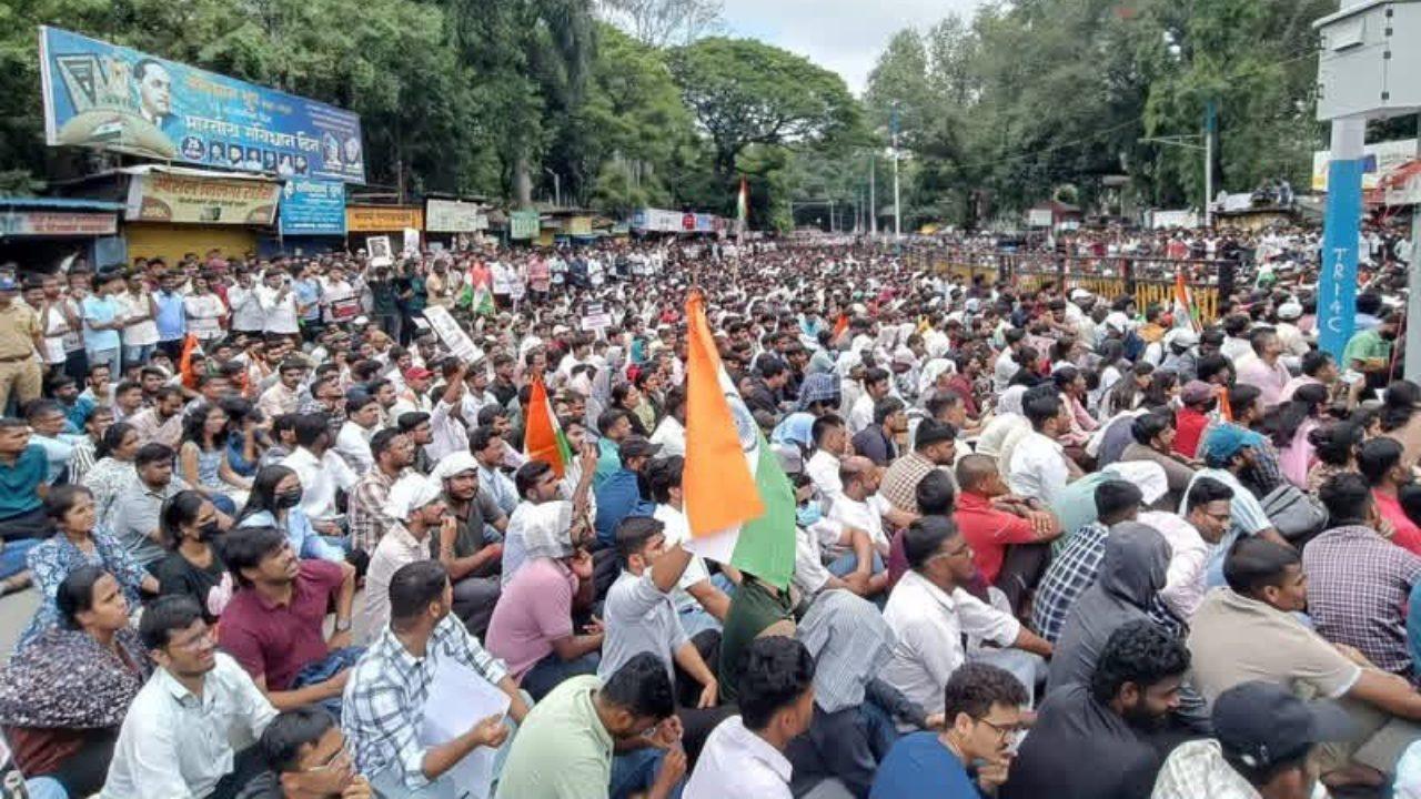 The protesters are seeking corrective measures in the MPSC examination system and greater accountability from the authorities