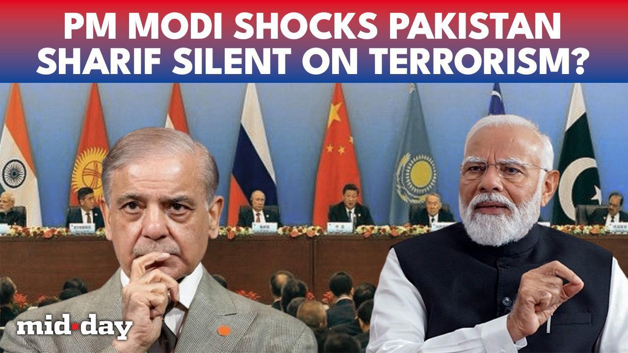 PM Modi TAUNTS Pakistan On Terror Message as PM Shehbaz Sharif Watches At SCO
