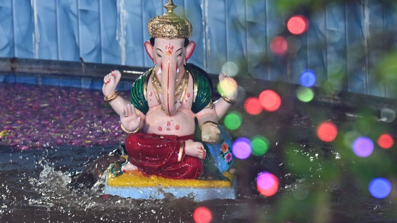 As many as 2,889 idols were immersed in Mumbai by 6 pm on Tuesday, during the first immersion day of the 12-day Ganeshotsav 2026 celebrations that began a day earlier (Pic/Satej Shinde) As many as 2,889 idols were immersed in Mumbai by 6 pm on Tuesday, during the first immersion day of the 12-day Ganeshotsav 2026 celebrations that began a day earlier (Pic/Satej Shinde)