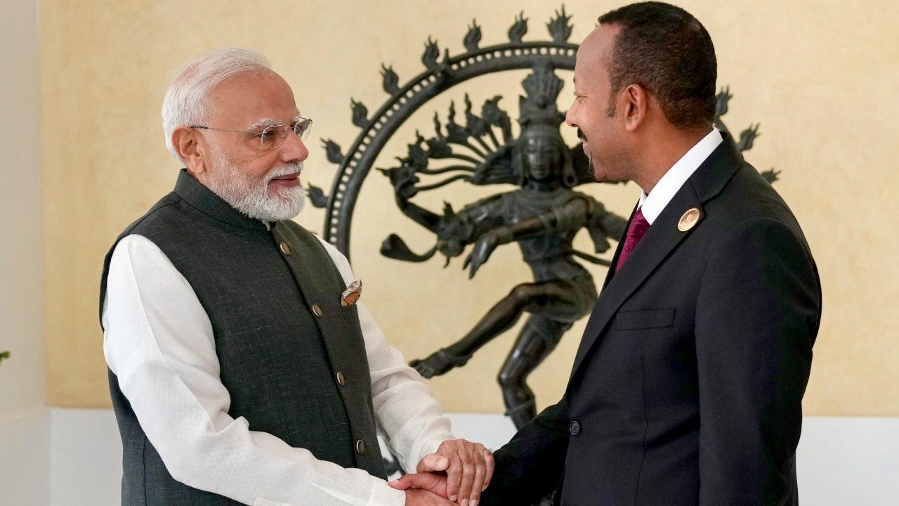 Earlier on Friday, Prime Minister of Ethiopia Abiy Ahmed Ali arrived in Delhi to attend the Summit. Ethiopia is one of the 11 member countries of BRICS. Earlier on Friday, Prime Minister of Ethiopia Abiy Ahmed Ali arrived in Delhi to attend the Summit. Ethiopia is one of the 11 member countries of BRICS.