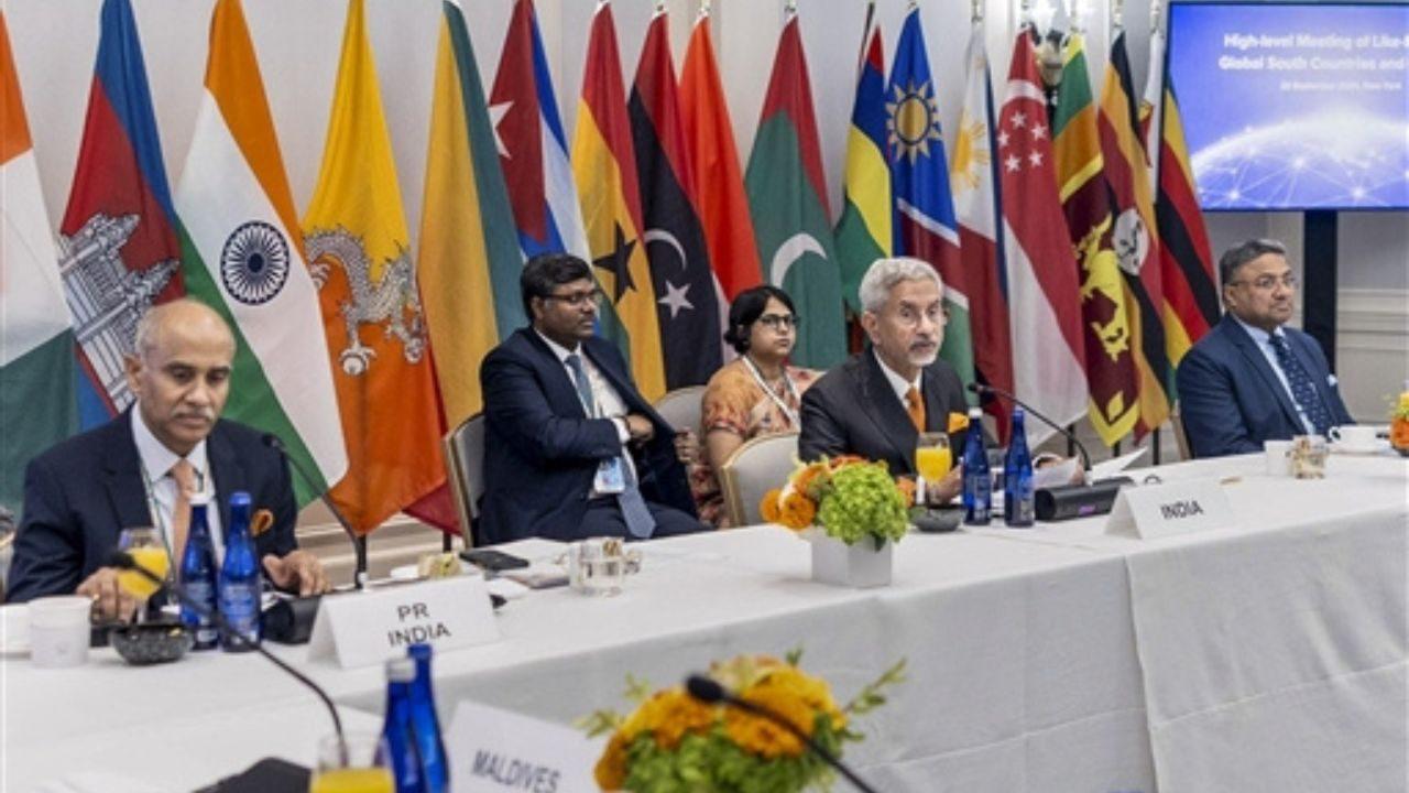 Jaishankar chairs a high-level meeting of like-minded Global South countries and Friends during the UNGA high-level week in New York, highlighting India’s engagement with developing countries Jaishankar chairs a high-level meeting of like-minded Global South countries and Friends during the UNGA high-level week in New York, highlighting India’s engagement with developing countries