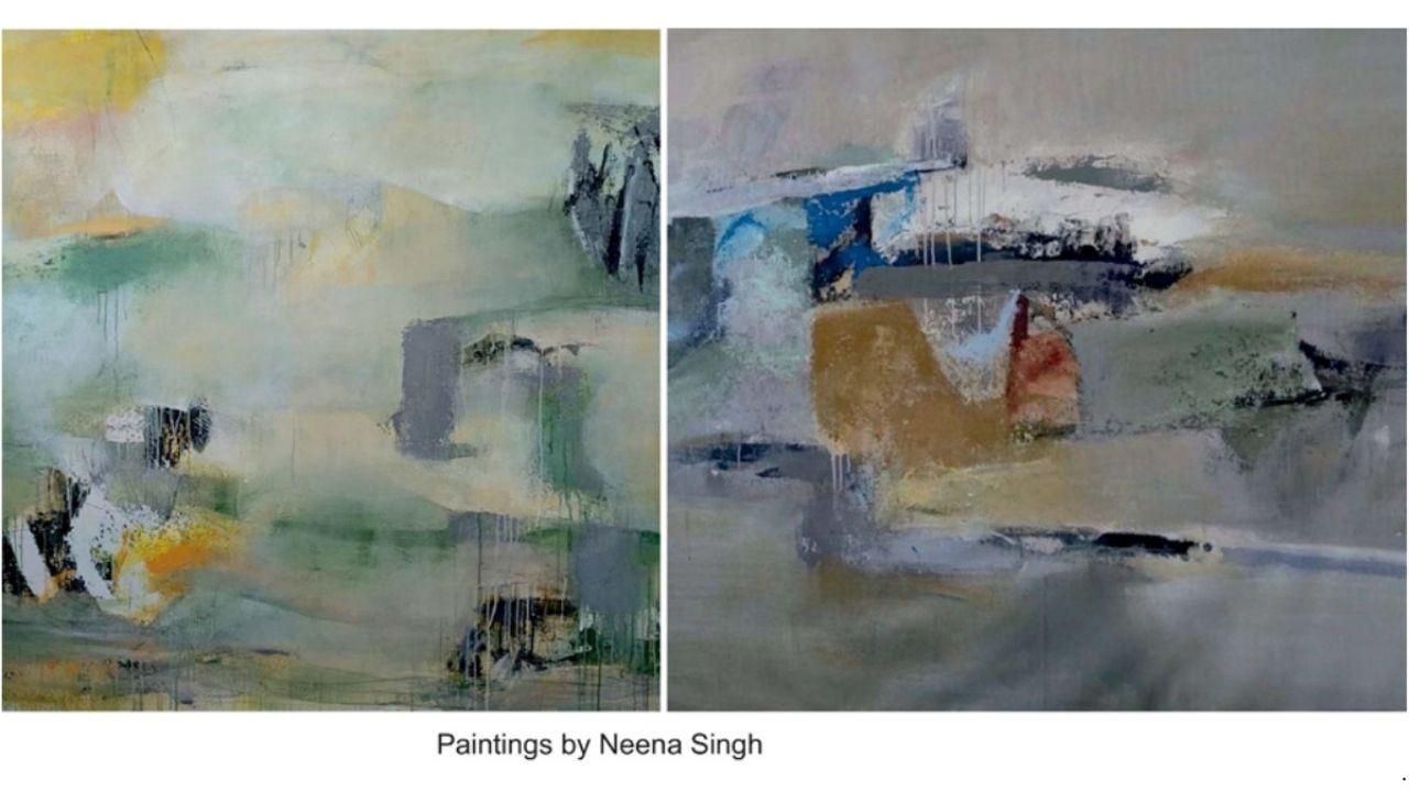 'A SILENT DIALOGUE' Art Exhibition by Neena Singh, Pandurang Tathe and Balasaheb Abhang in Gallery Art & Soul Abstracts by Neena Singh, Pandurang Tathe and Balasaheb Abhang.