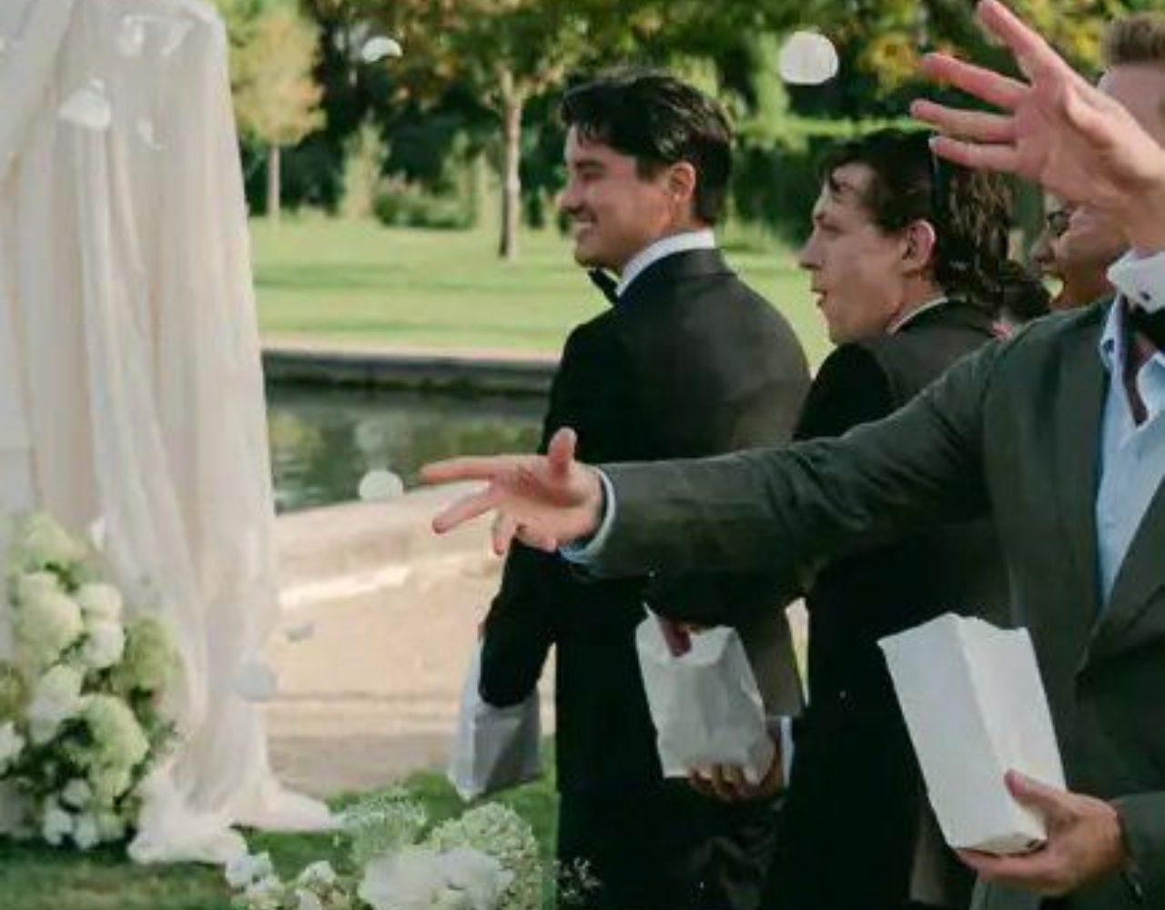Batalon’s co-stars Remy Hii, Zach Barack and Tony Revolori served as his best men. Tom Holland and Zendaya also joined the festivities. Batalon’s co-stars Remy Hii, Zach Barack and Tony Revolori served as his best men. Tom Holland and Zendaya also joined the festivities.