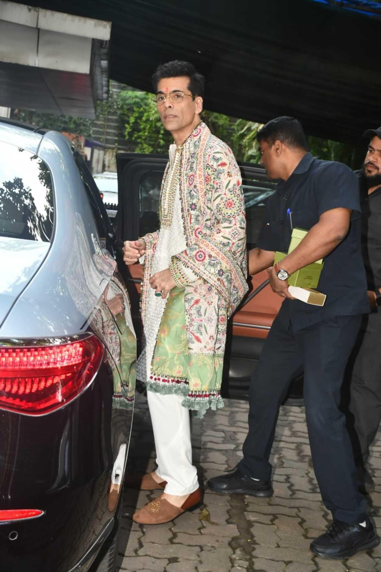 Karan Johar also marked his presence at Sohail Khan's Ganpati celebrations. Karan Johar also marked his presence at Sohail Khan's Ganpati celebrations.