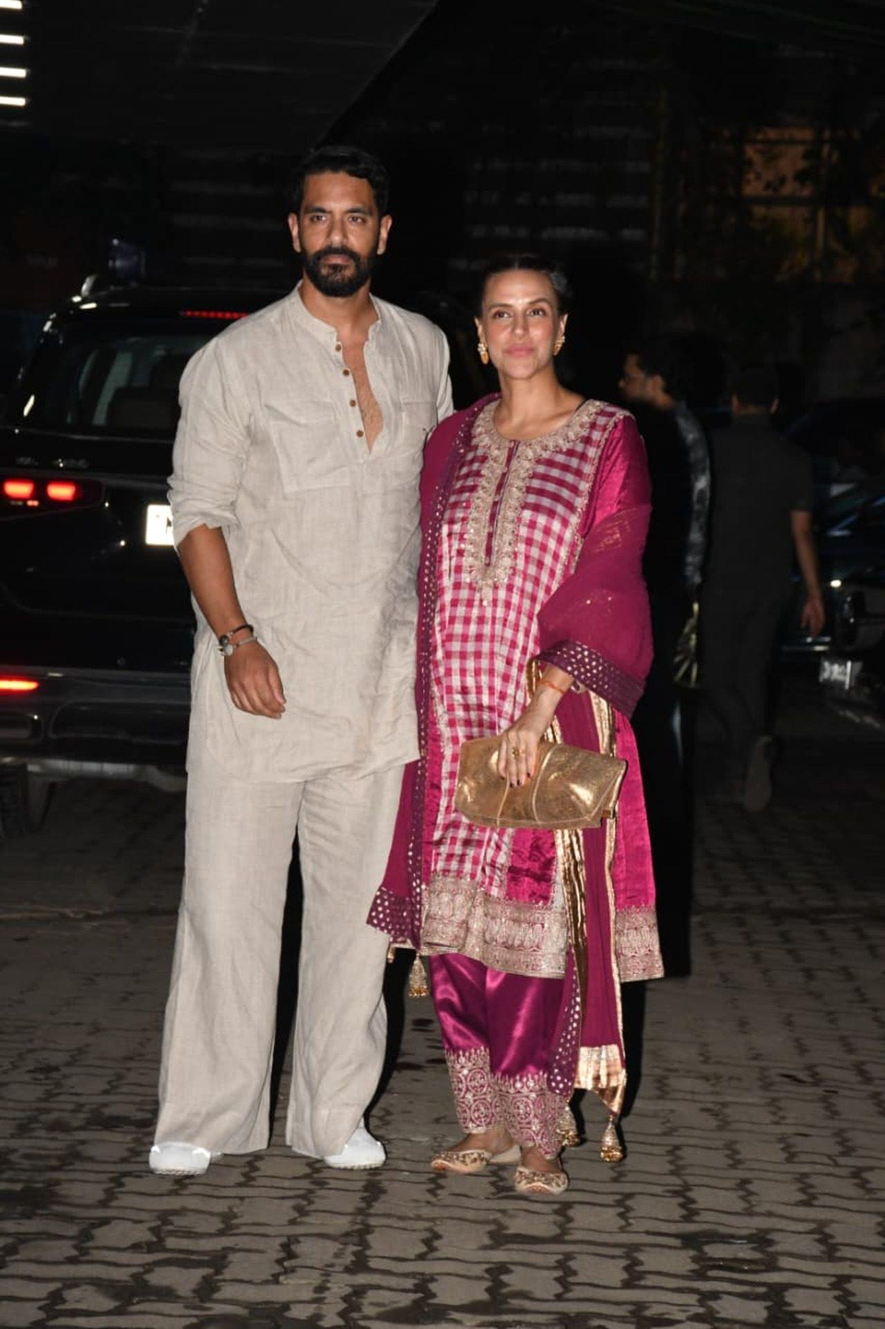 Neha Dhupia and Angad Bedi were also spotted at Sohail Khan's house for Ganpati celebrations, Neha Dhupia and Angad Bedi were also spotted at Sohail Khan's house for Ganpati celebrations,