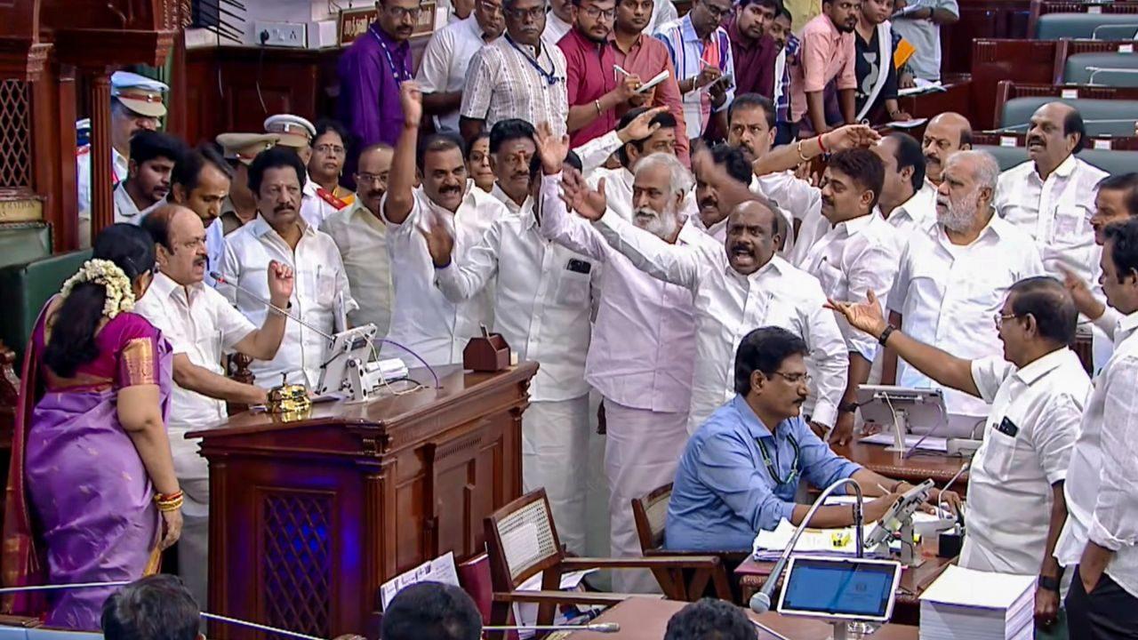 The Speaker allowed Velu to speak amid the ruckus