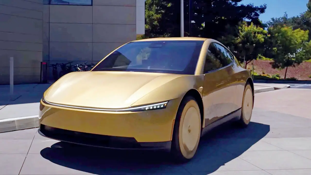 Tesla puts steering-wheel-free Cybercabs on Austin roads in new autonomous driving test A golden Cybercab. Pic Courtesy/Tesla