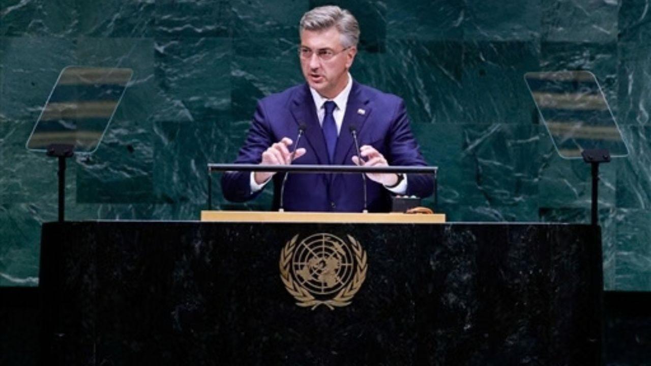 Croatia's Prime Minister Andrej Plenkovic speaks during the 81st United Nations General Assembly at the United Nations Headquarters in New York, on September 22, 2026. Croatia's Prime Minister Andrej Plenkovic speaks during the 81st United Nations General Assembly at the United Nations Headquarters in New York, on September 22, 2026.