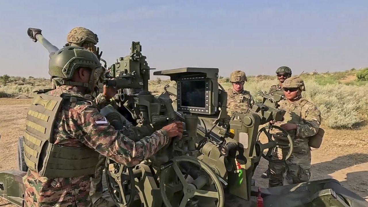 Indian Army personnel conduct joint firing drills during 'Exercise Yudh Abhyas 2026', in Bikaner